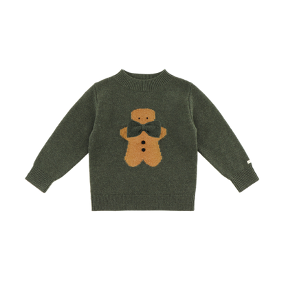 Denn Merino Wool Sweater | Gingerbread | Night Green