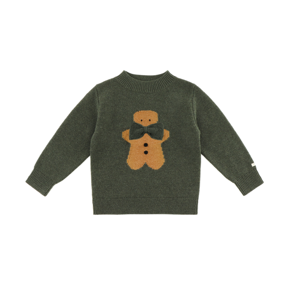 Denn Merino Wool Sweater | Gingerbread | Night Green