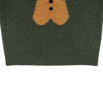Denn Merino Wool Sweater | Gingerbread | Night Green