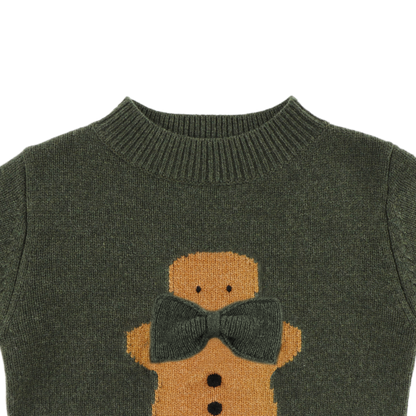 Denn Merino Wool Sweater | Gingerbread | Night Green