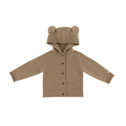Brittan Merino Wool Cardigan | Bear | Milk Chocolate Melange