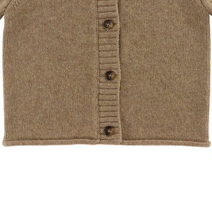 Brittan Merino Wool Cardigan | Bear | Milk Chocolate Melange