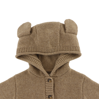 Brittan Merino Wool Cardigan | Bear | Milk Chocolate Melange