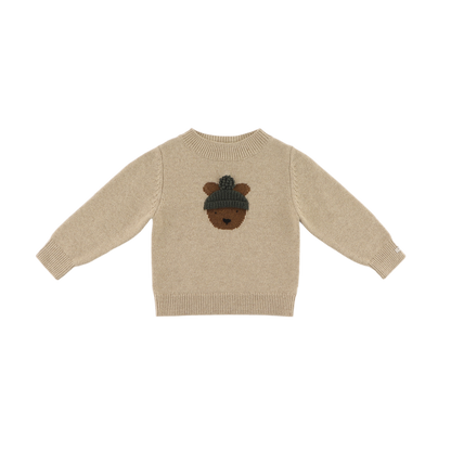 Denn Merino Wool Sweater | Bear | Biscotti Melange