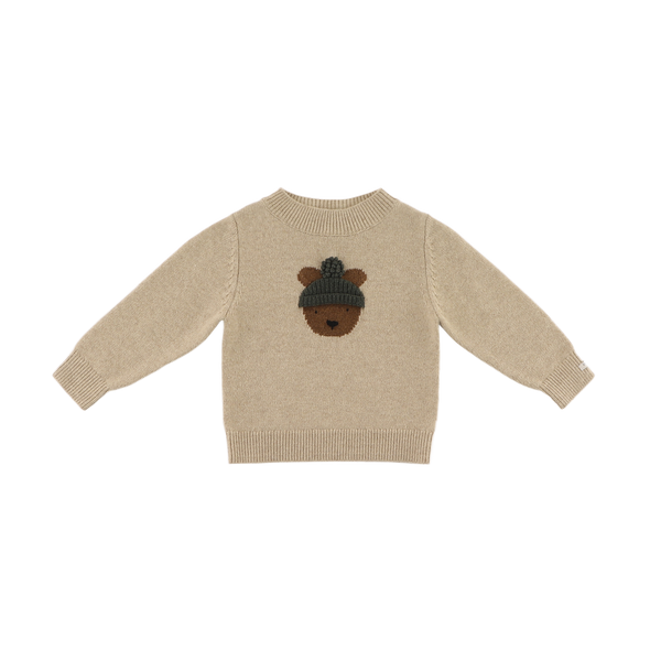 Denn Merino Wool Sweater | Bear | Biscotti Melange