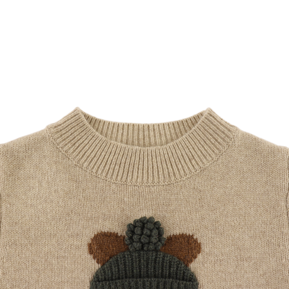 Denn Merino Wool Sweater | Bear | Biscotti Melange