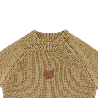 Sibbe Merino Wool Sweater | Bear | Sesame