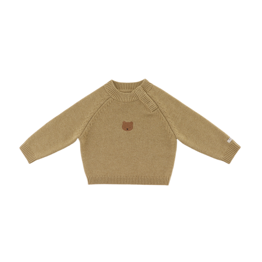 Sibbe Merino Wool Sweater | Bear | Sesame
