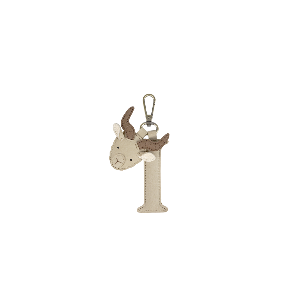 Alphabet Keychain Large | I | Taupe Nubuck