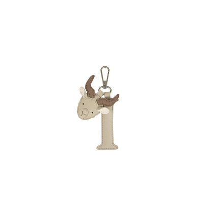 Alphabet Keychain Large | I | Taupe Nubuck