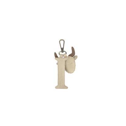 Alphabet Keychain Large | I | Taupe Nubuck