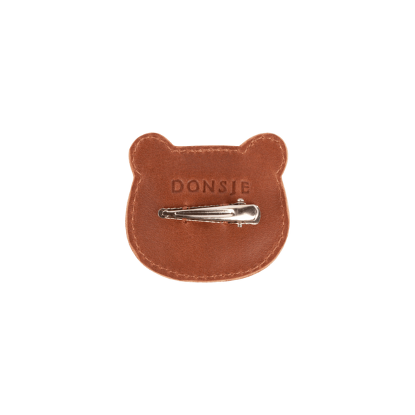 Josy Classic Hairclip | Bear | Cognac Classic Leather