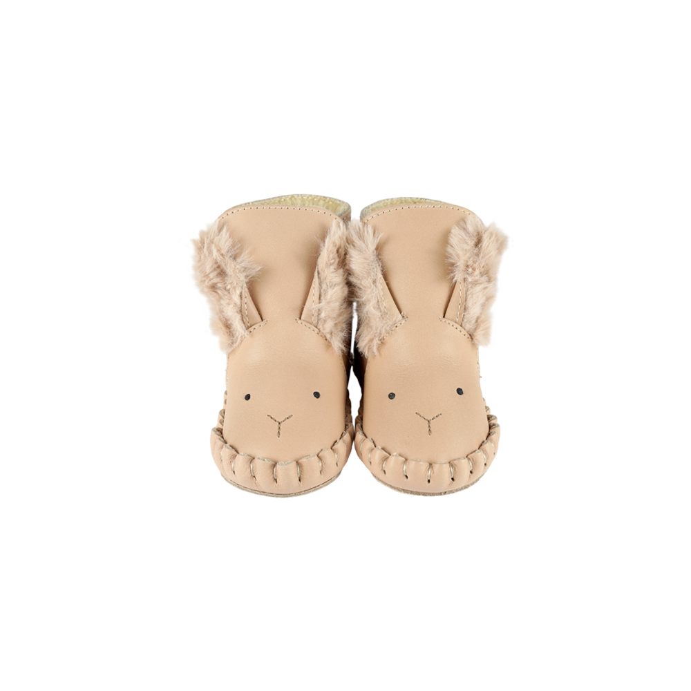 Kapi Exclusive Booties | Fluffy Bunny | Light Rust Leather