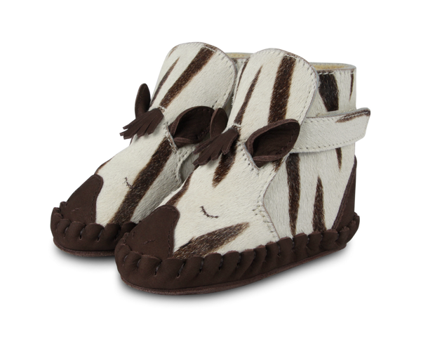 Kapi Exclusive Booties | Zebra | Zebra Striped Cow Hair
