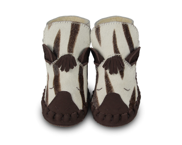 Kapi Exclusive Booties | Zebra | Zebra Striped Cow Hair