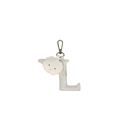 Alphabet Keychain Large | L | Light Grey Nubuck