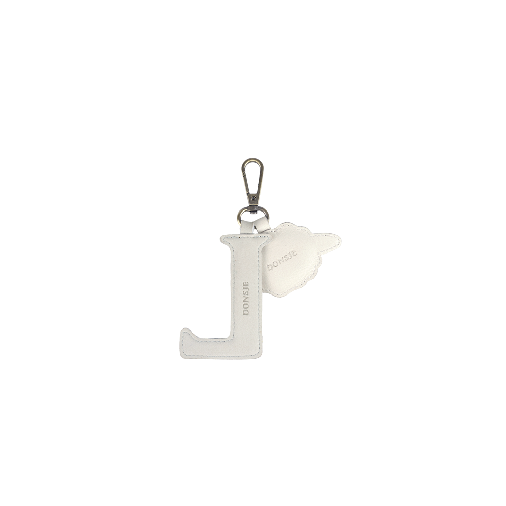 Alphabet Keychain Large | L | Light Grey Nubuck