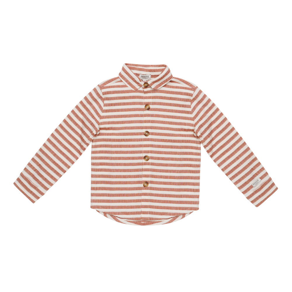 Leom Shirt | Rust - White Striped