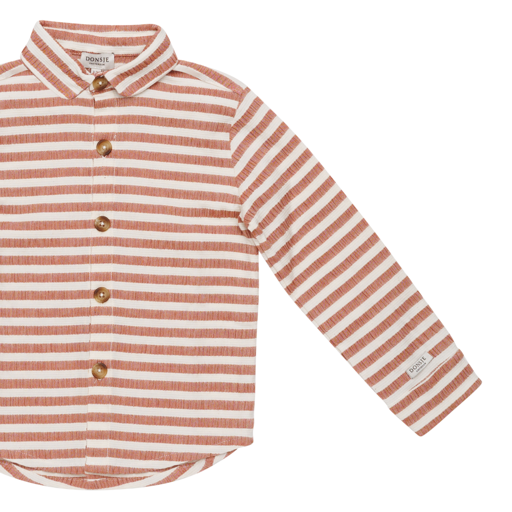 Leom Shirt | Rust - White Striped