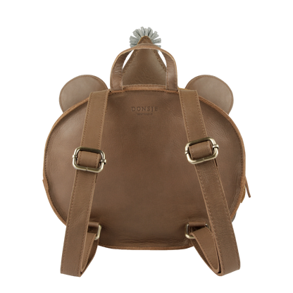 Louen Schoolbag | Festive Bear | Cognac Classic Leather