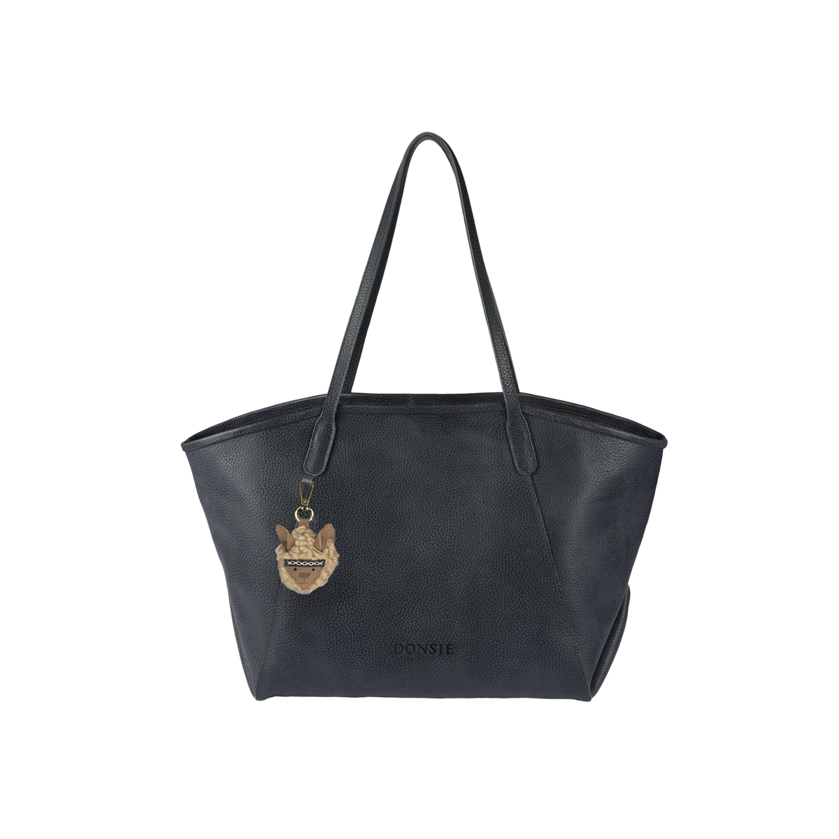 Adair Tote Bag | Alpaca | Petrol Grain Leather