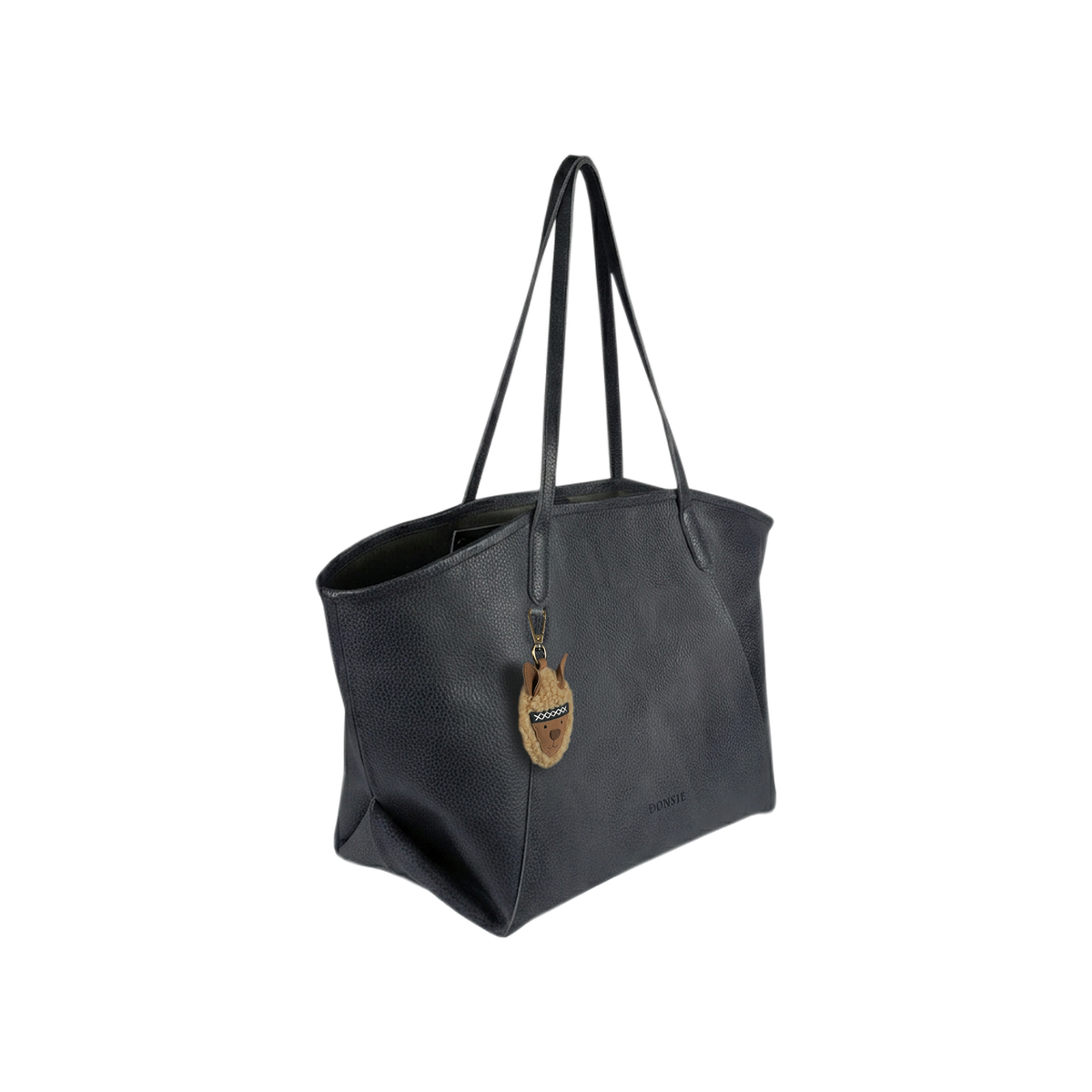 Adair Tote Bag | Alpaca | Petrol Grain Leather
