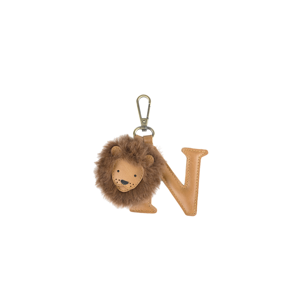 Alphabet Keychain Large | N | Camel Classic Leather