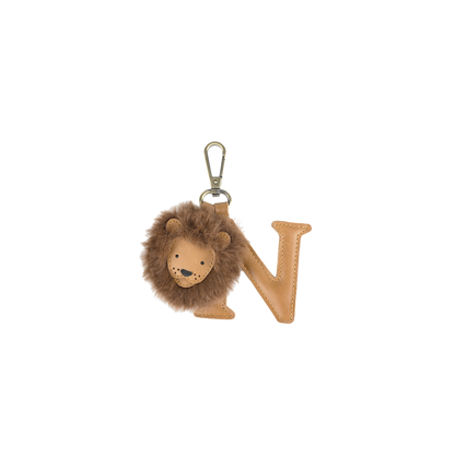 Alphabet Keychain Large | N | Camel Classic Leather