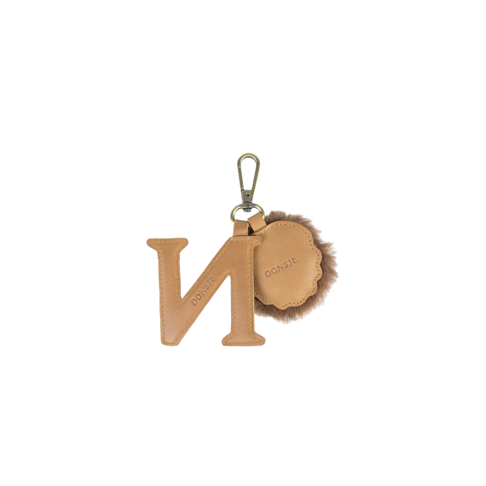 Alphabet Keychain Large | N | Camel Classic Leather