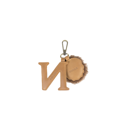 Alphabet Keychain Large | N | Camel Classic Leather