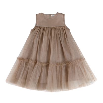 Negina Dress | Rose Mocha Metallic