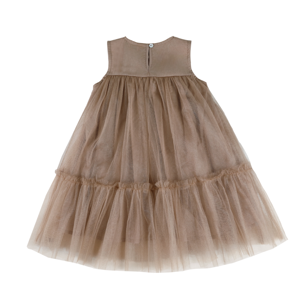 Negina Dress | Rose Mocha Metallic