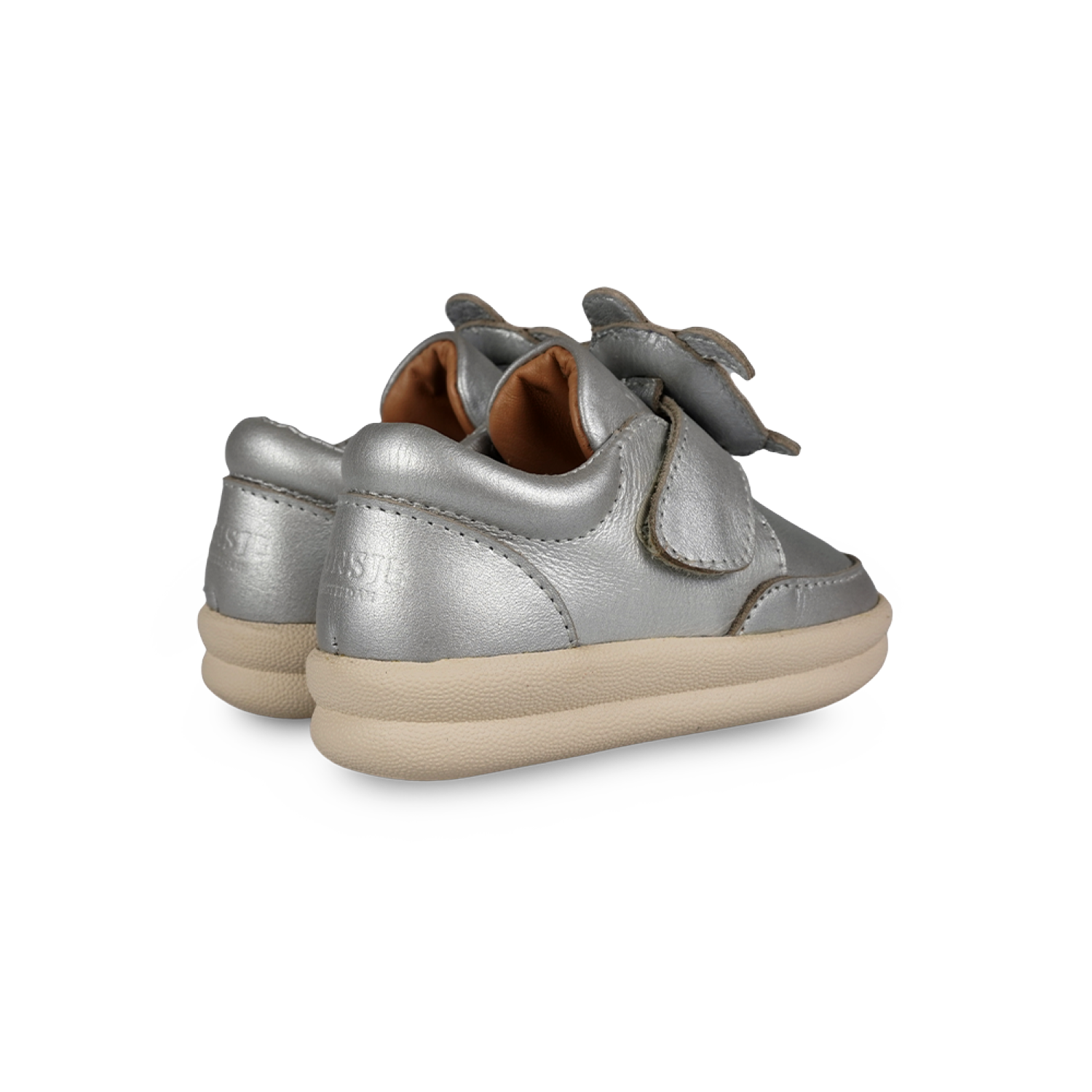 Nellu Sneakers | Shimmer Turtle | Silver Grey Metallic Leather