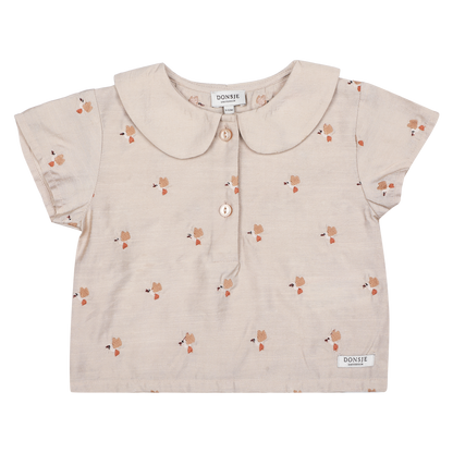 Nesa Blouse | Hummingbirds | Soft Taupe