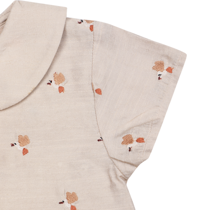 Nesa Blouse | Hummingbirds | Soft Taupe
