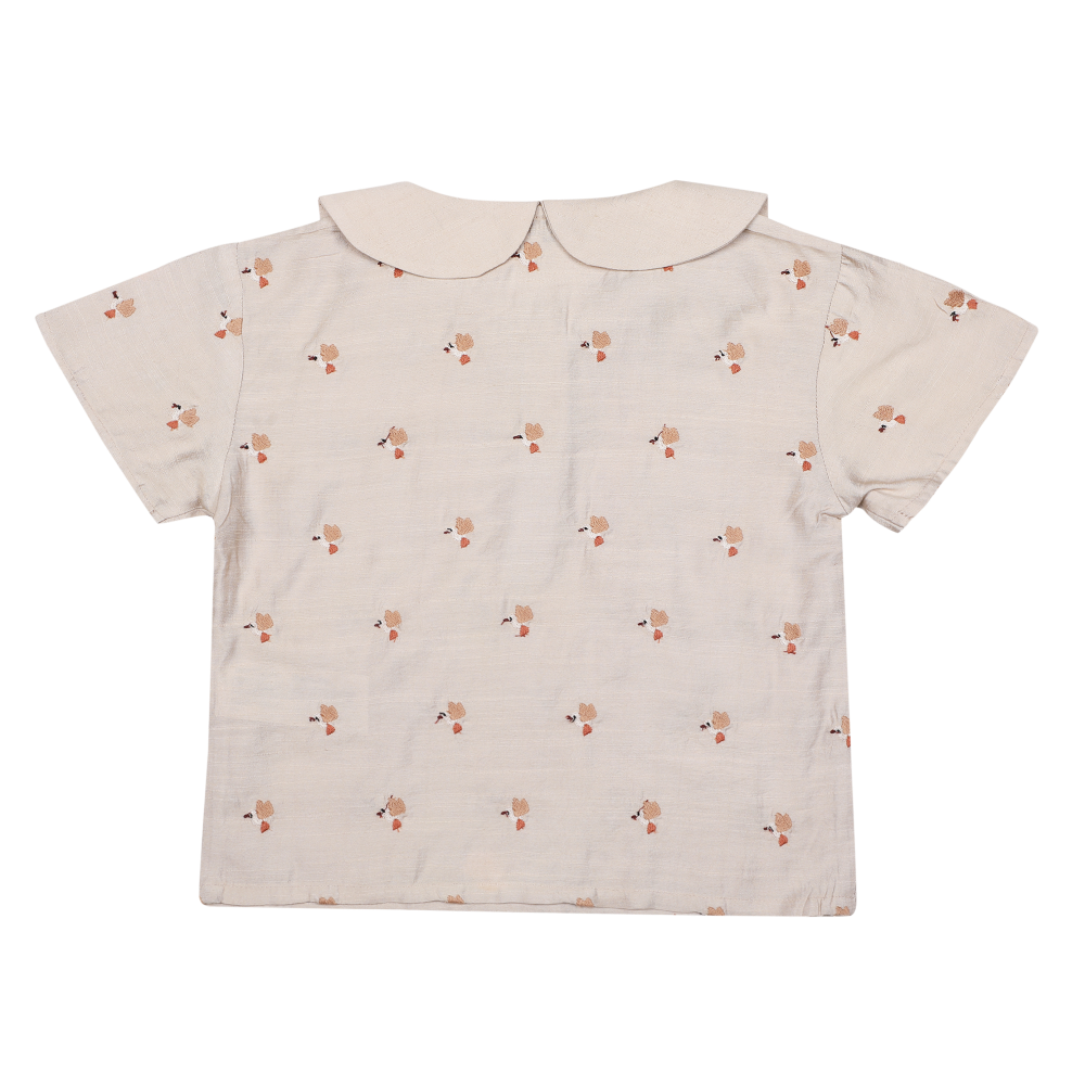 Nesa Blouse | Hummingbirds | Soft Taupe