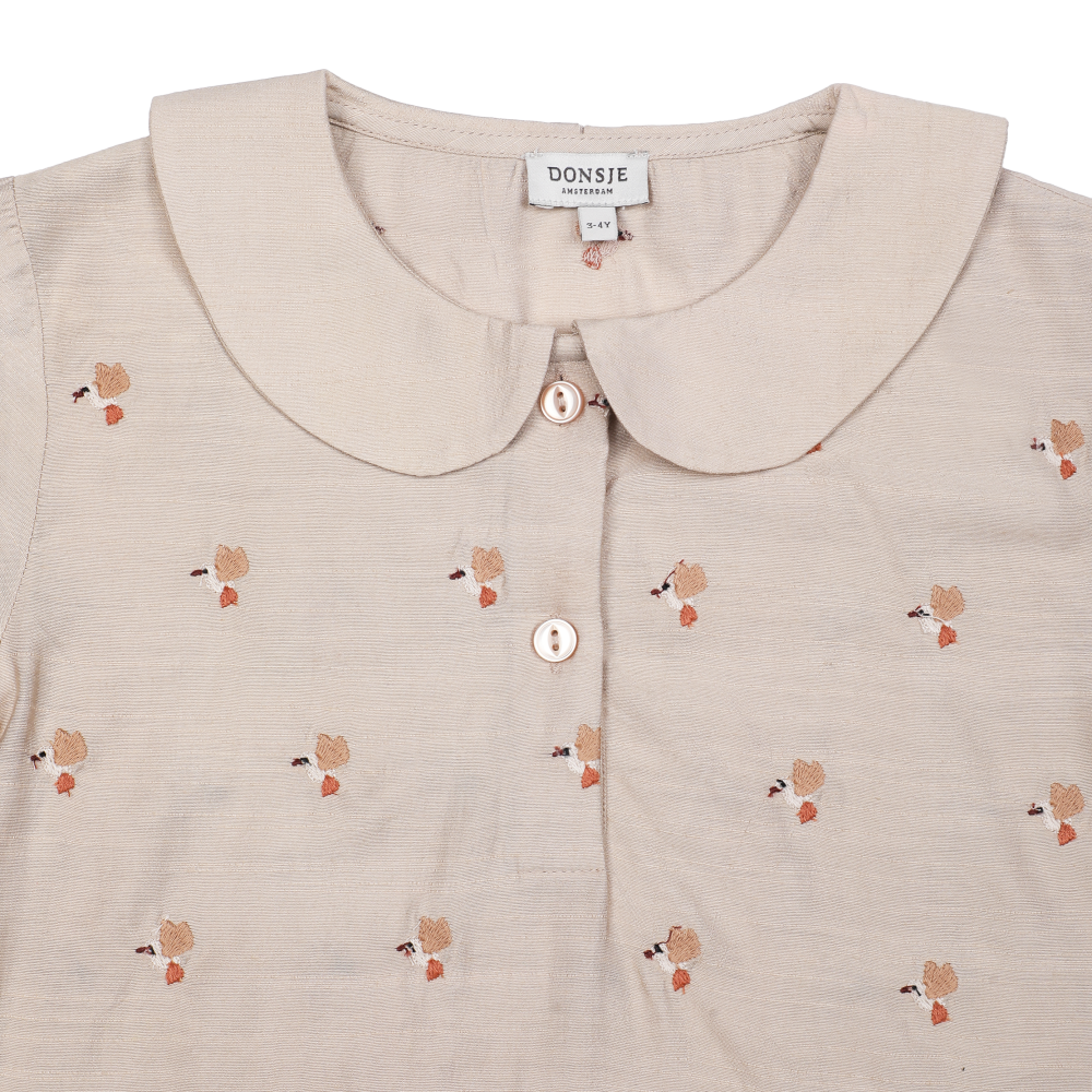 Nesa Blouse | Hummingbirds | Soft Taupe