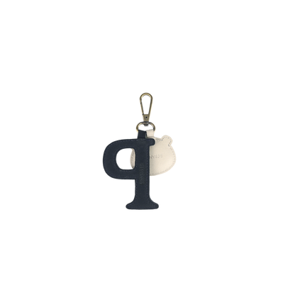 Alphabet Keychain Large | P | Navy Nubuck