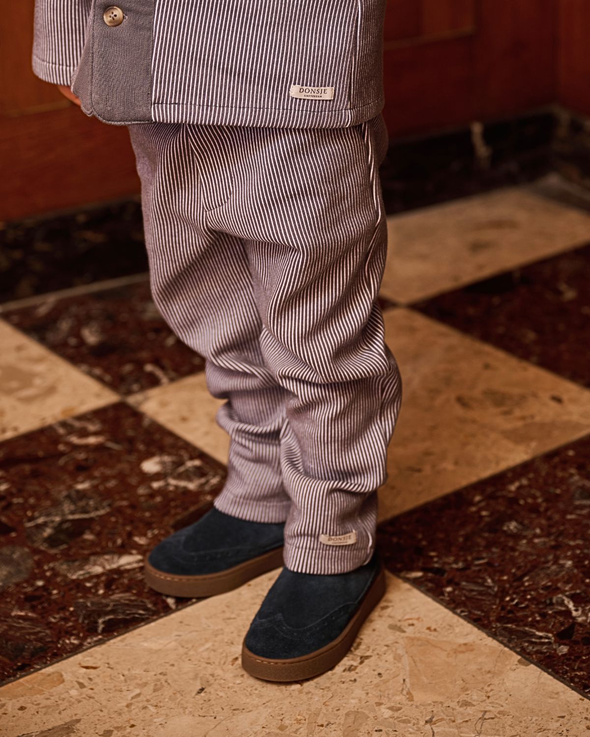 Tettono Trousers | Cloudy Grey - White Striped