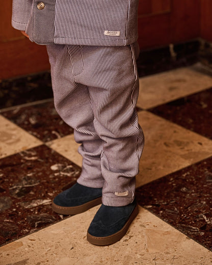 Tettono Trousers | Cloudy Grey - White Striped