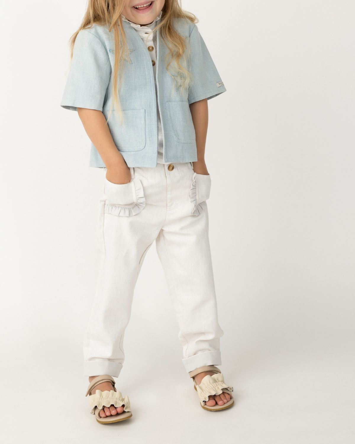 Chellèe Denim Jacket | Stars | Ice Blue