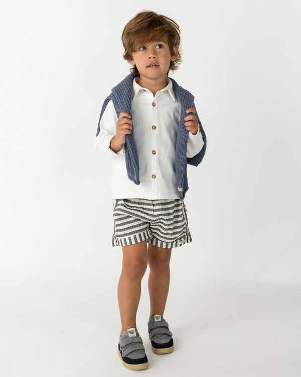 Kaatio Shorts | Blue Marine - White Striped