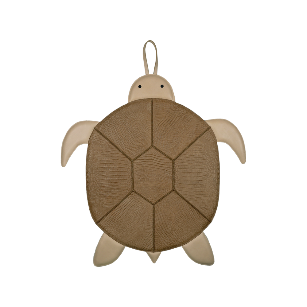 Gomi Ornament Medium | Turtle | Camel Croco Stamped Leather