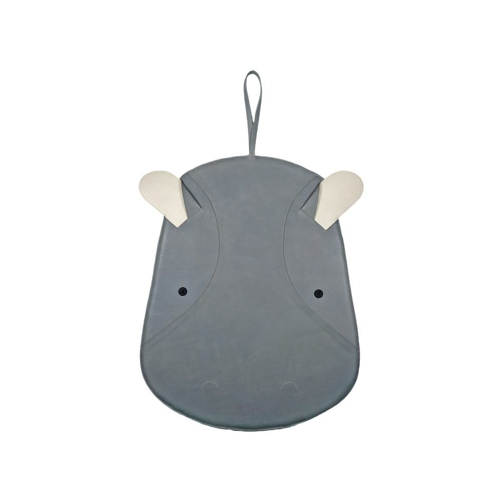 Guno Ornament Medium | Hippo | Grey Classic Leather