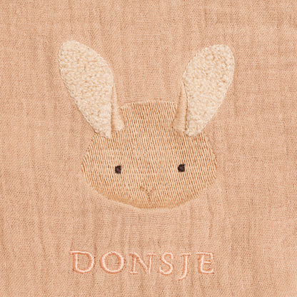 Ploekie Muslin Blanket S | Fluffy Bunny | Rose Mocha