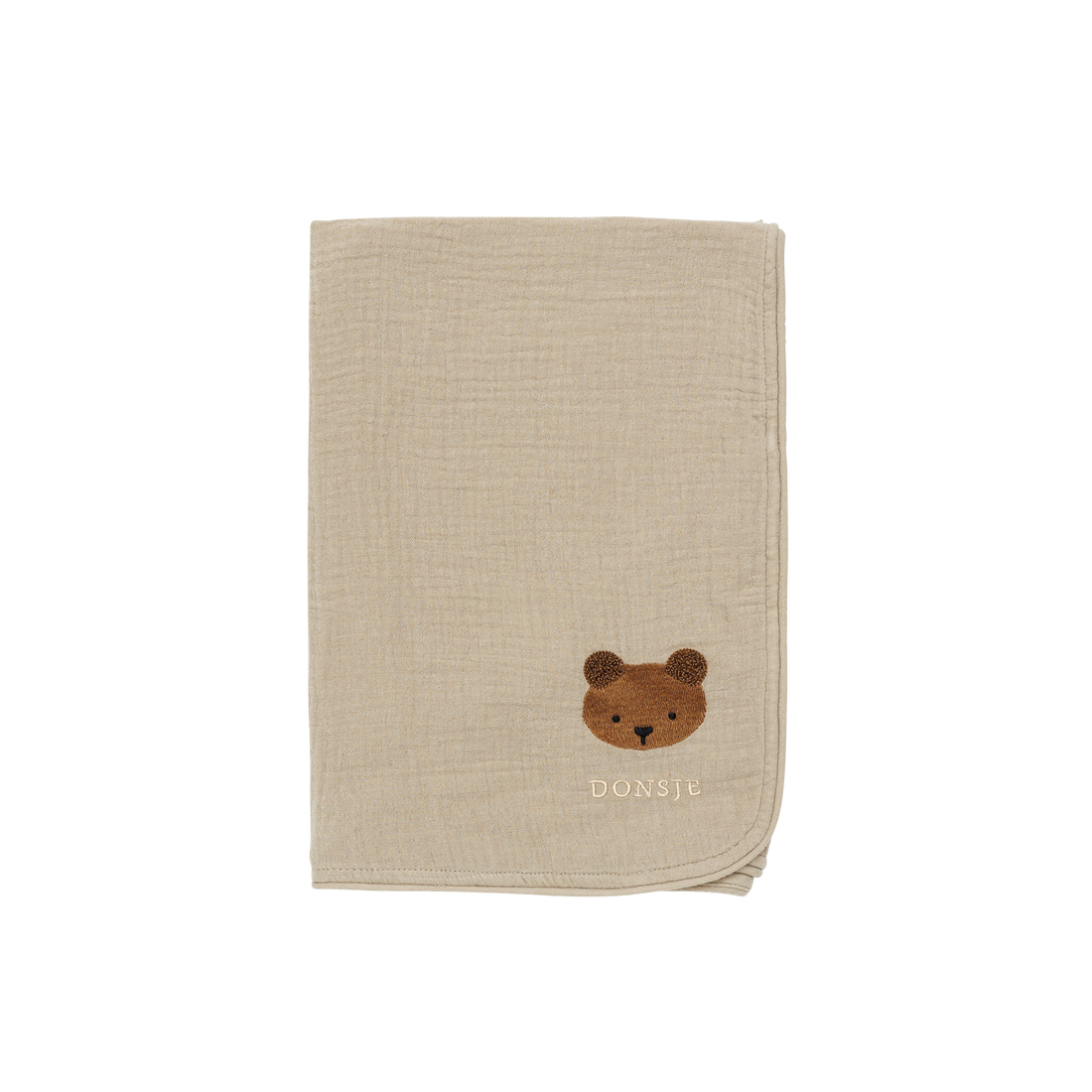 Ploekie Muslin Blanket S | Bear | Taupe