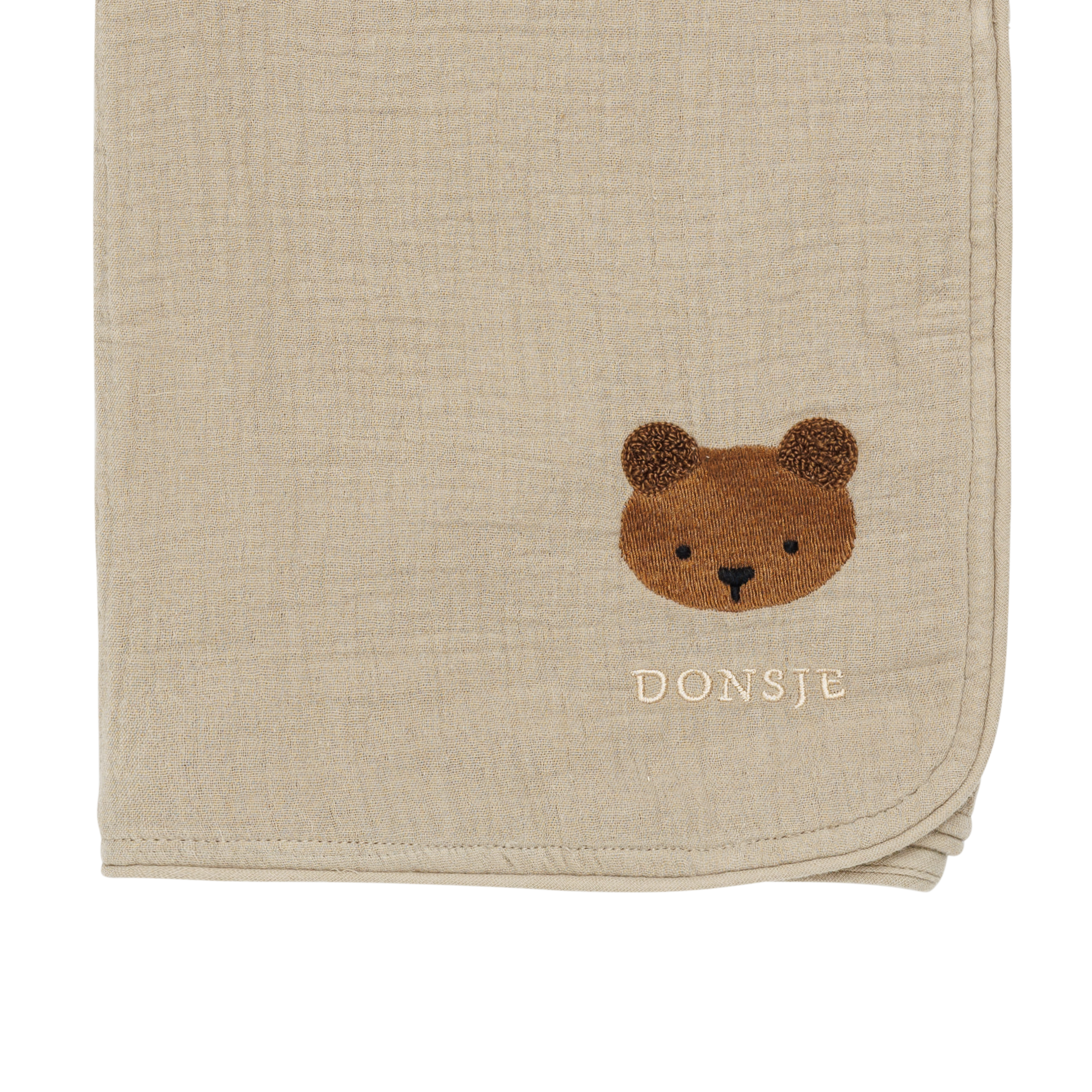 Ploekie Muslin Blanket S | Bear | Taupe