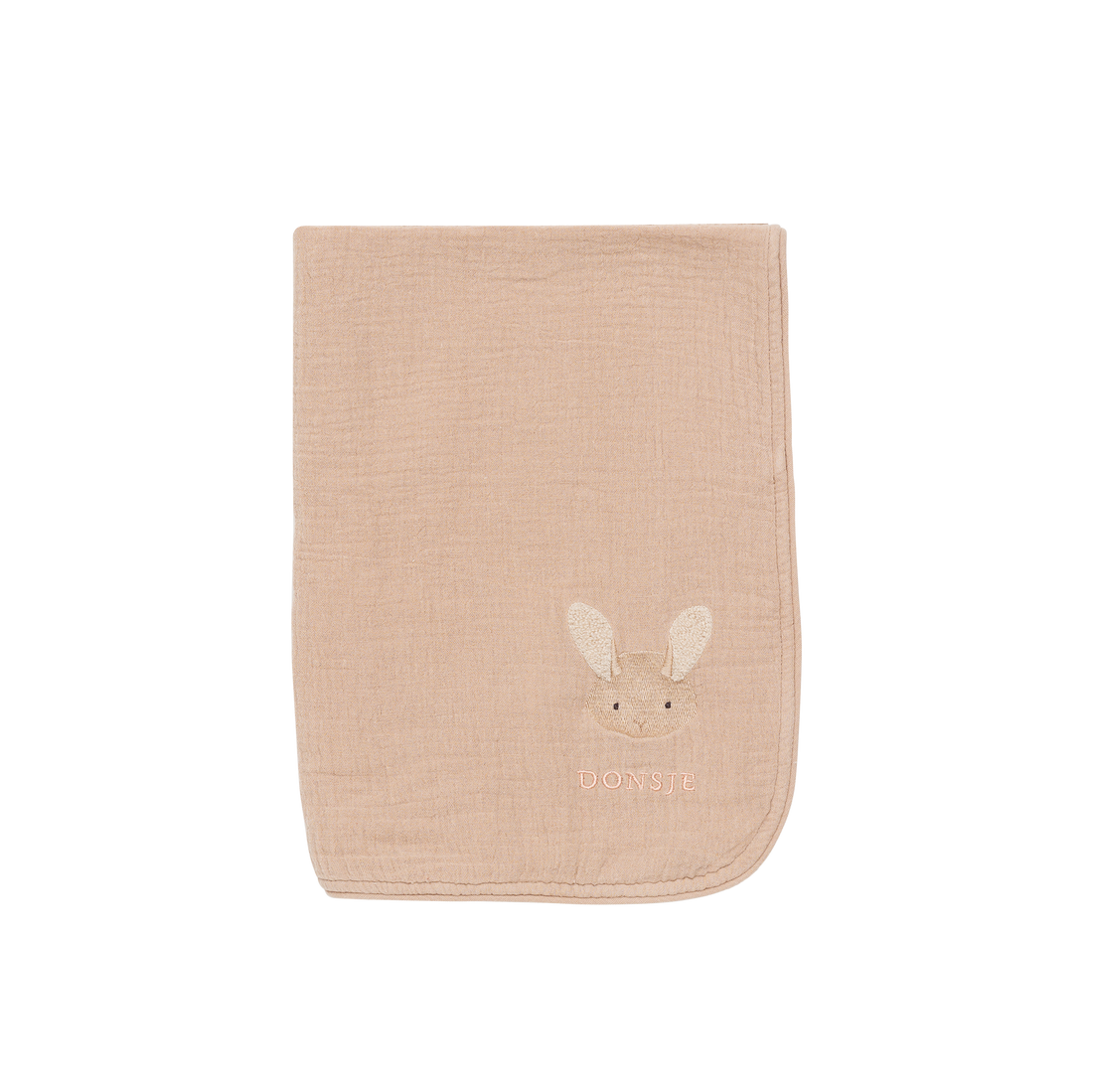 Ploekie Muslin Blanket S | Fluffy Bunny | Rose Mocha