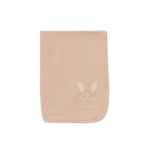 Ploekie Muslin Blanket S | Fluffy Bunny | Rose Mocha