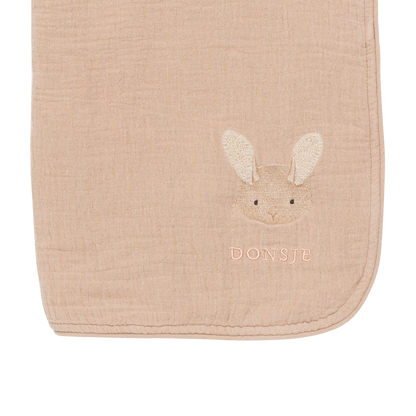 Ploekie Muslin Blanket S | Fluffy Bunny | Rose Mocha
